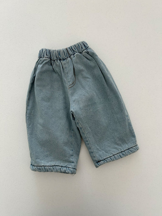 Toddler W25 Fleece Lined Pull - on Denim Pants (4m - 6y) - Denim kids outfit