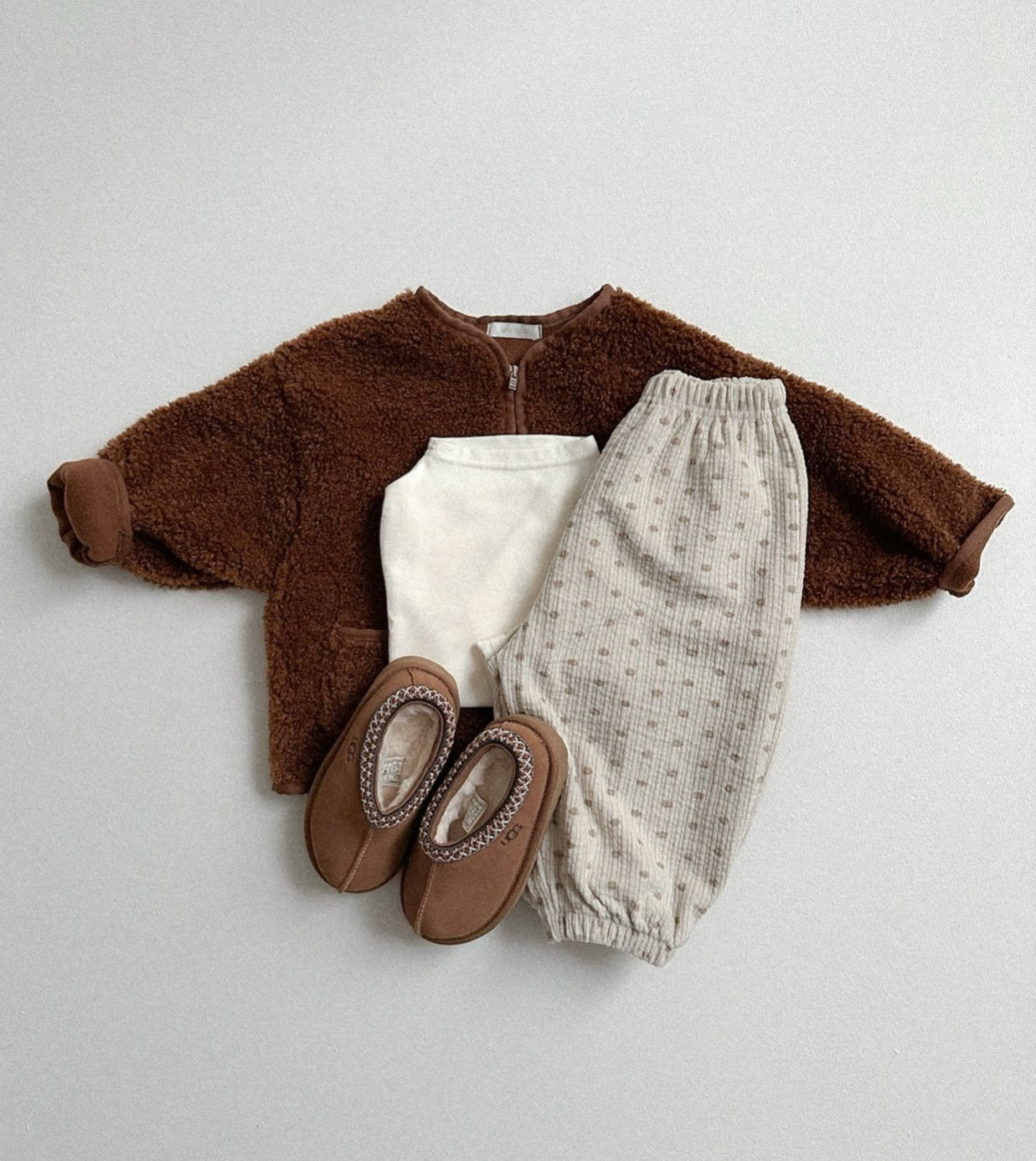 Toddler W25 Fleece Lined Sherpa Zip Up Jacket (10m - 4y) - Brown kids outfit