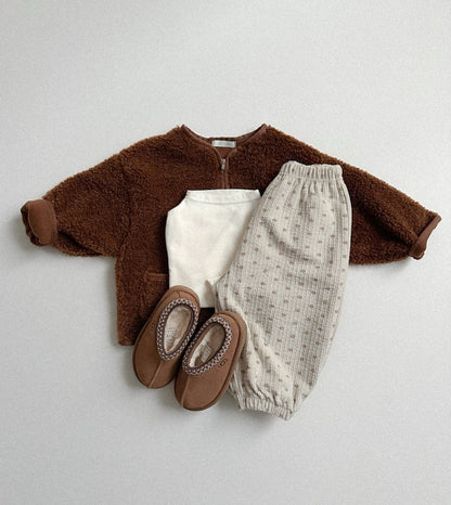 Toddler W25 Fleece Lined Sherpa Zip Up Jacket (10m - 4y) - Brown kids outfit