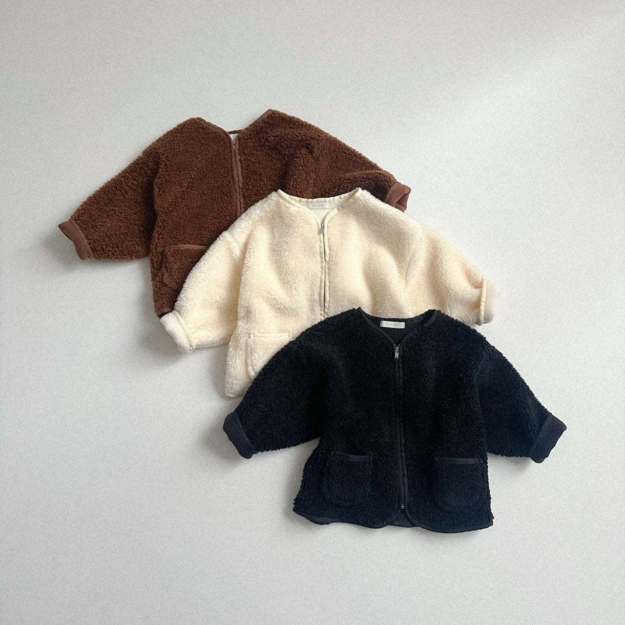 Toddler W25 Fleece Lined Sherpa Zip Up Jacket (10m - 4y) - Ivory kids outfit