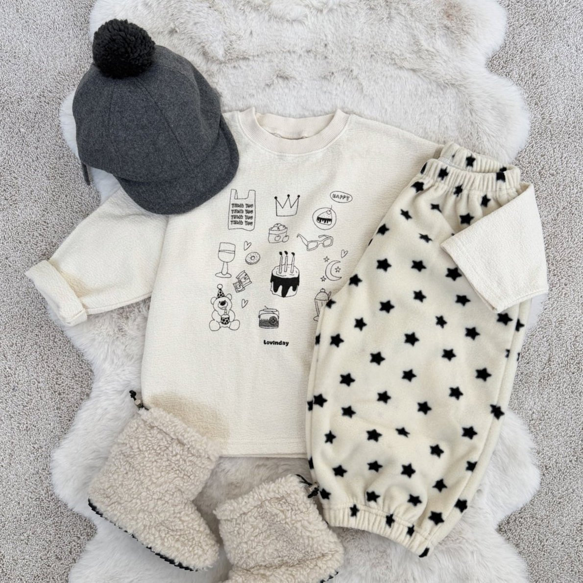Toddler W25 Fleece Star Jogger Pants (1 - 7y) - 2 Colors kids outfit