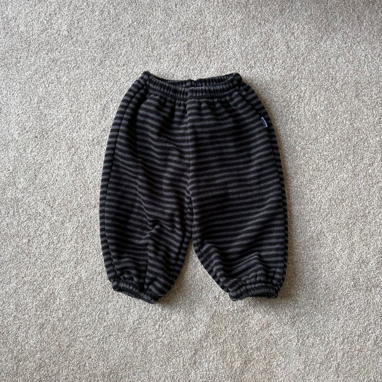 Toddler W25 Fleece Stripe Jogger Pants (1 - 7y) - Charcoal kids outfit