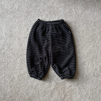 Toddler W25 Fleece Stripe Jogger Pants (1 - 7y) - Charcoal kids outfit