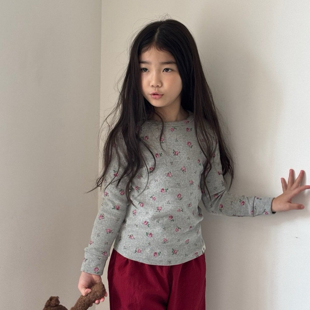 Toddler W25 Floral Long Sleeve Top (2 - 8y) - 2 Colors kids outfit