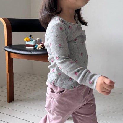 Toddler W25 Floral Long Sleeve Top (2 - 8y) - 2 Colors kids outfit