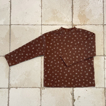 Toddler W25 Floral Mock Neck Long Sleeve Top (1 - 7y) - 2 Colors kids outfit