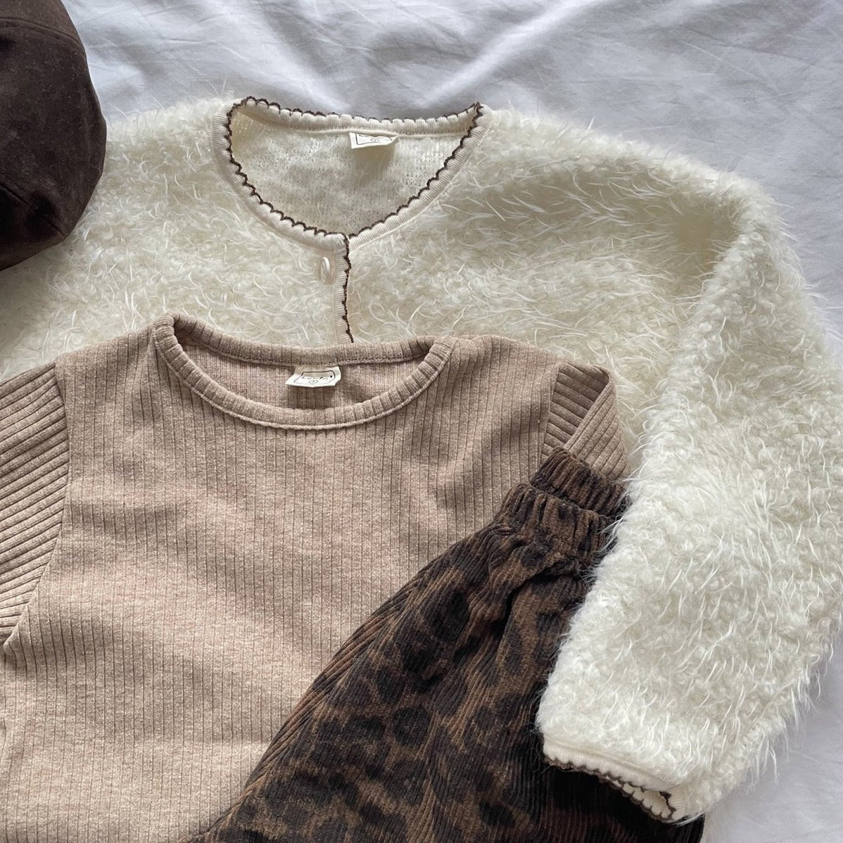 Toddler W25 Fuzzy Cardigan (1 - 7y) - 2 Colors kids outfit