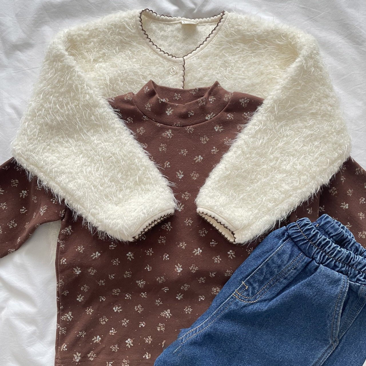 Toddler W25 Fuzzy Cardigan (1 - 7y) - 2 Colors kids outfit
