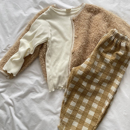 Toddler W25 Fuzzy Cardigan (1 - 7y) - 2 Colors kids outfit