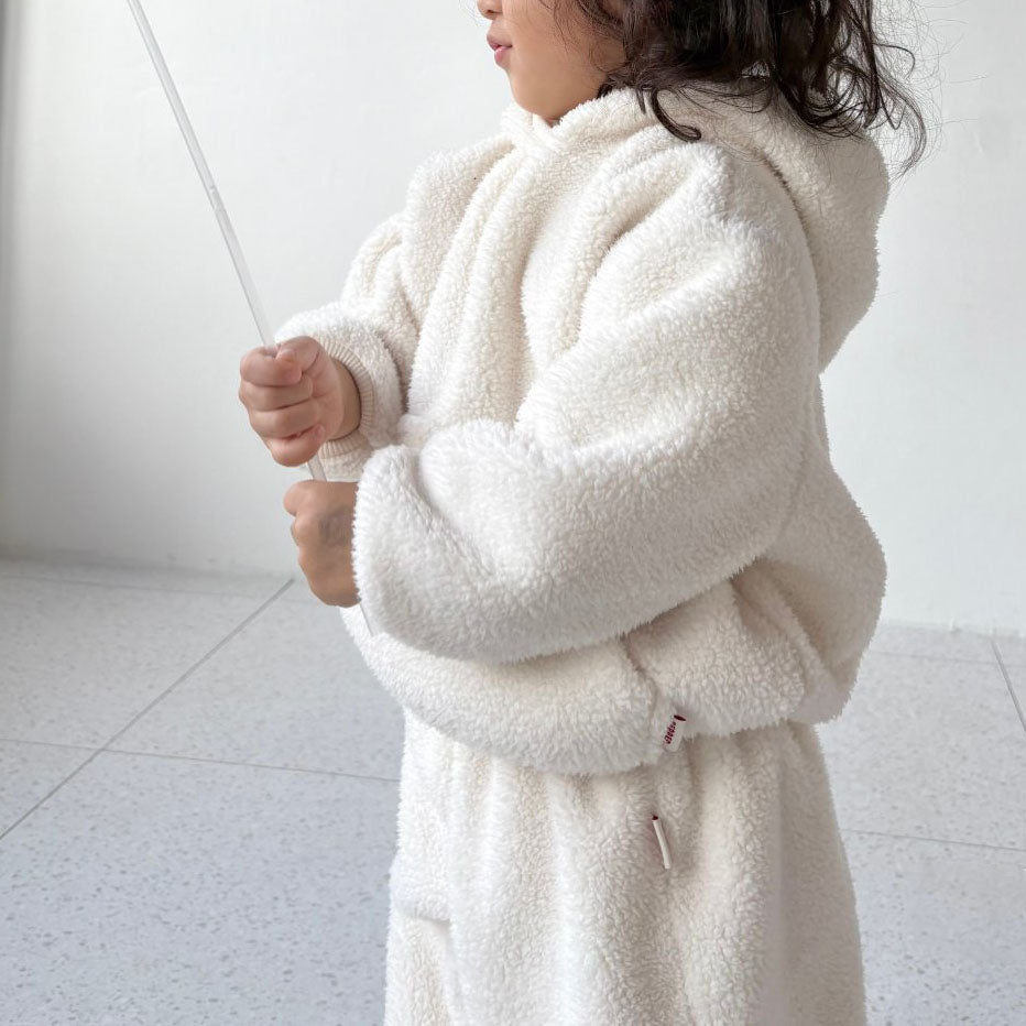 Toddler W25 Fuzzy Fleece Hoodie and Jogger Pants Set (1 - 7y) - 2 Colors kids outfit