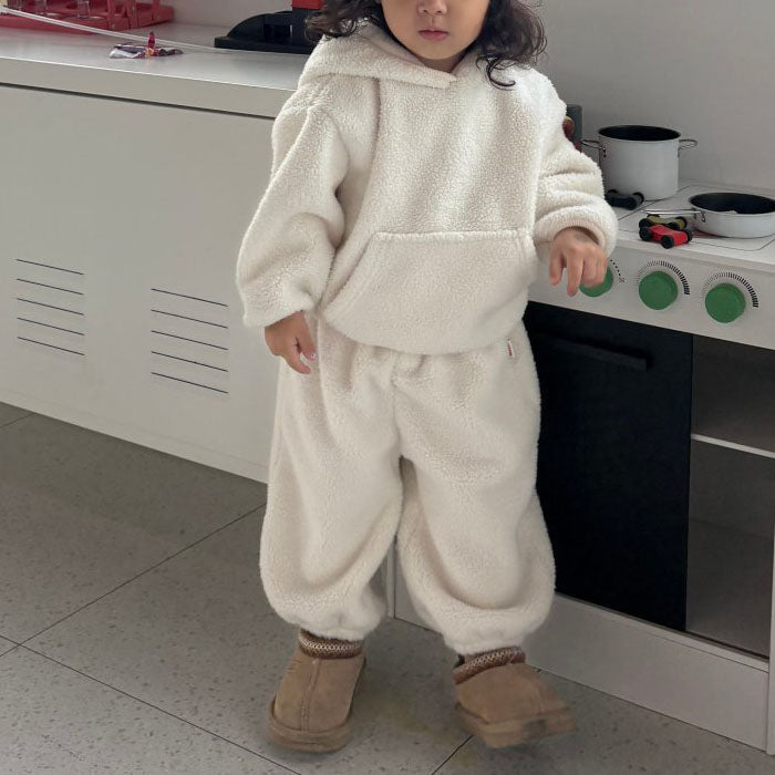 Toddler W25 Fuzzy Fleece Hoodie and Jogger Pants Set (1 - 7y) - 2 Colors kids outfit