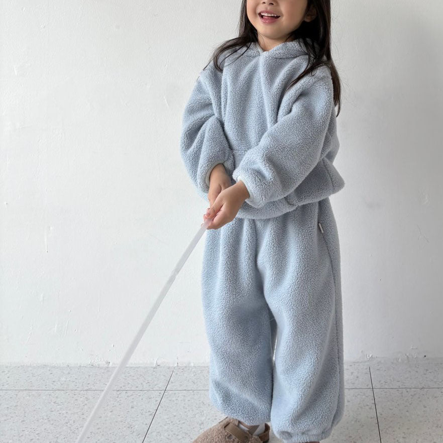 Toddler W25 Fuzzy Fleece Hoodie and Jogger Pants Set (1 - 7y) - 2 Colors kids outfit