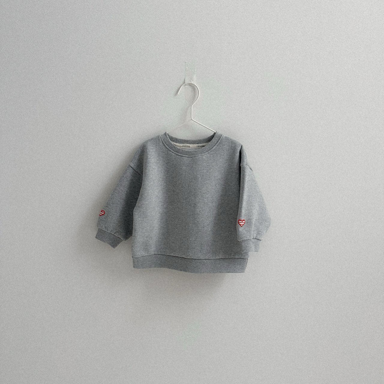 Toddler W25 Heart Embroidery Long Sleeve Sweatshirt (10m - 4y) - 3 Colors kids outfit