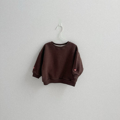 Toddler W25 Heart Embroidery Long Sleeve Sweatshirt (10m - 4y) - 3 Colors kids outfit