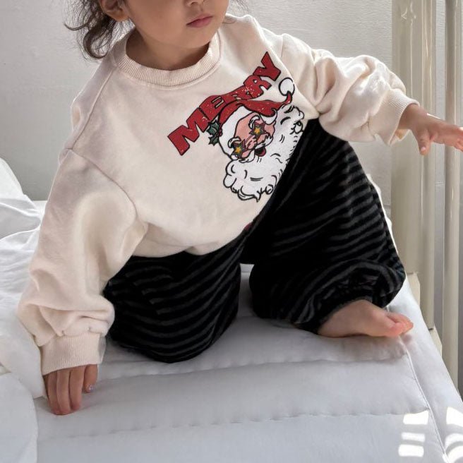 Toddler W25 Merry Christmas Long Sleeve Sweatshirt (1 - 7y, Adult) - 2 Colors kids outfit