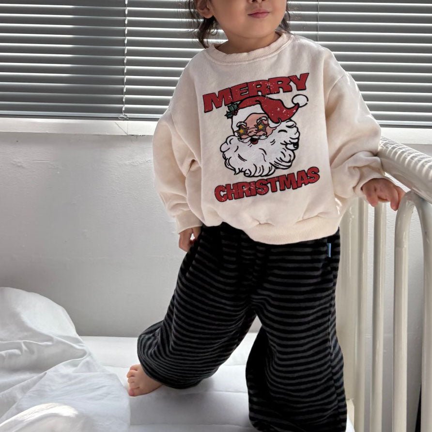 Toddler W25 Merry Christmas Long Sleeve Sweatshirt (1 - 7y, Adult) - 2 Colors kids outfit