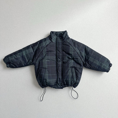 Toddler W25 Plaid Padded Mock Neck Zip Up Jacket (2 - 7y) - 3 Colors kids outfit