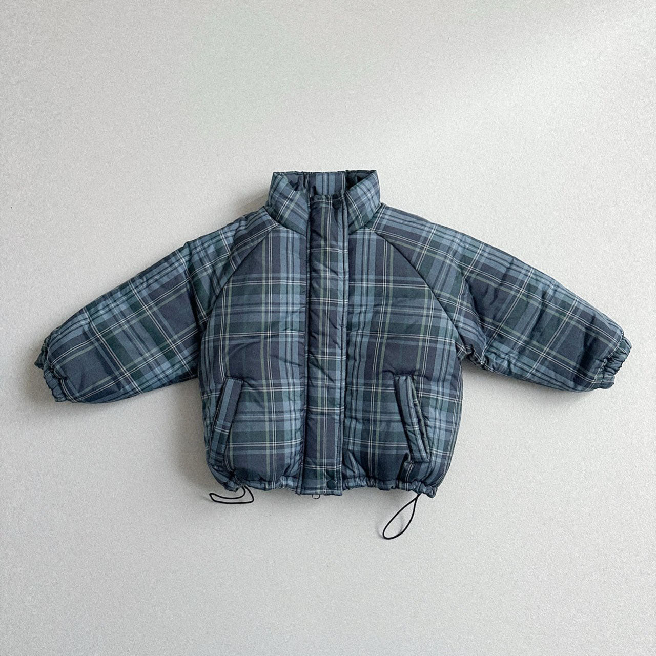 Toddler W25 Plaid Padded Mock Neck Zip Up Jacket (2 - 7y) - 3 Colors kids outfit