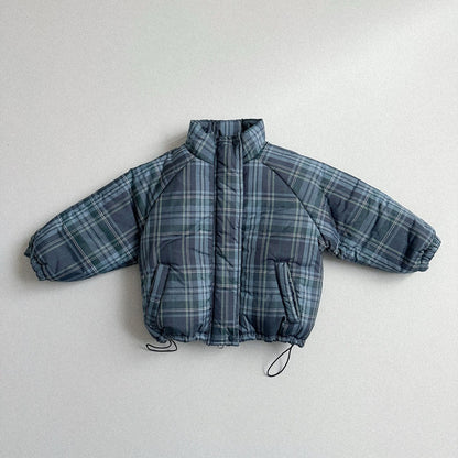 Toddler W25 Plaid Padded Mock Neck Zip Up Jacket (2 - 7y) - 3 Colors kids outfit