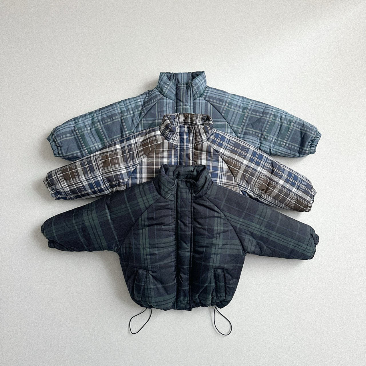 Toddler W25 Plaid Padded Mock Neck Zip Up Jacket (2 - 7y) - 3 Colors kids outfit