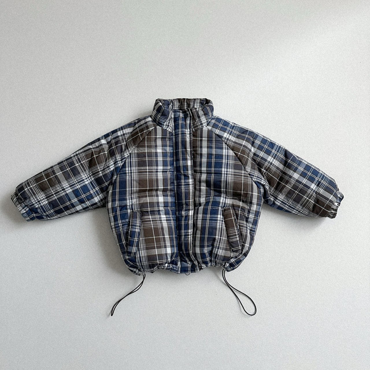 Toddler W25 Plaid Padded Mock Neck Zip Up Jacket (2 - 7y) - 3 Colors kids outfit