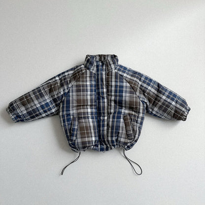 Toddler W25 Plaid Padded Mock Neck Zip Up Jacket (2 - 7y) - 3 Colors kids outfit
