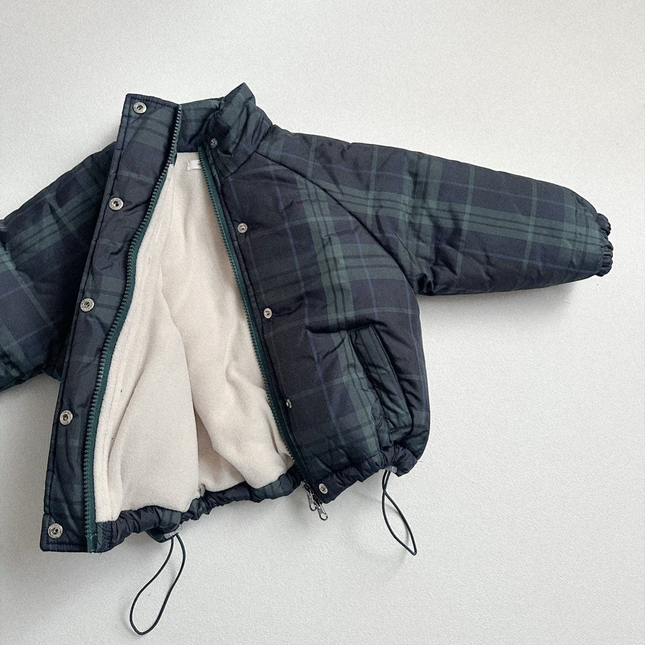 Toddler W25 Plaid Padded Mock Neck Zip Up Jacket (2 - 7y) - 3 Colors kids outfit
