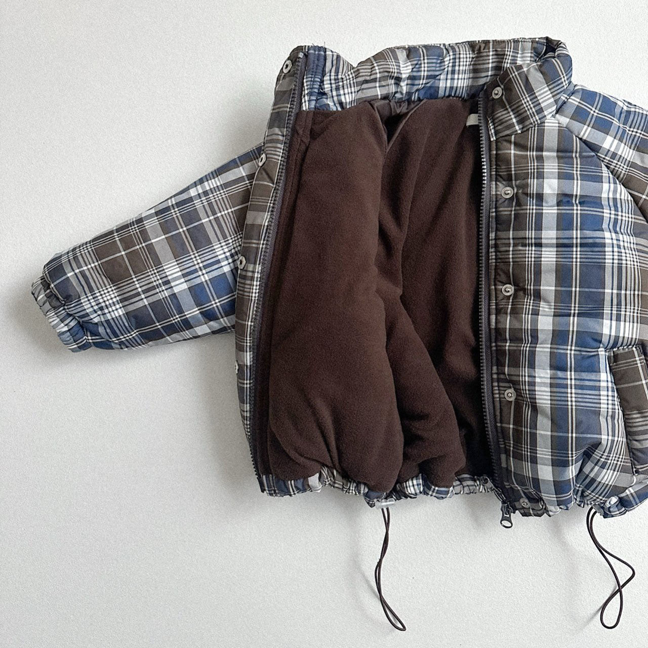 Toddler W25 Plaid Padded Mock Neck Zip Up Jacket (2 - 7y) - 3 Colors kids outfit