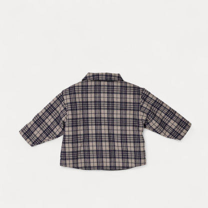 Toddler W25 Plaid Reversible Padded Shirt Jacket (2 - 8y) - Navy kids outfit