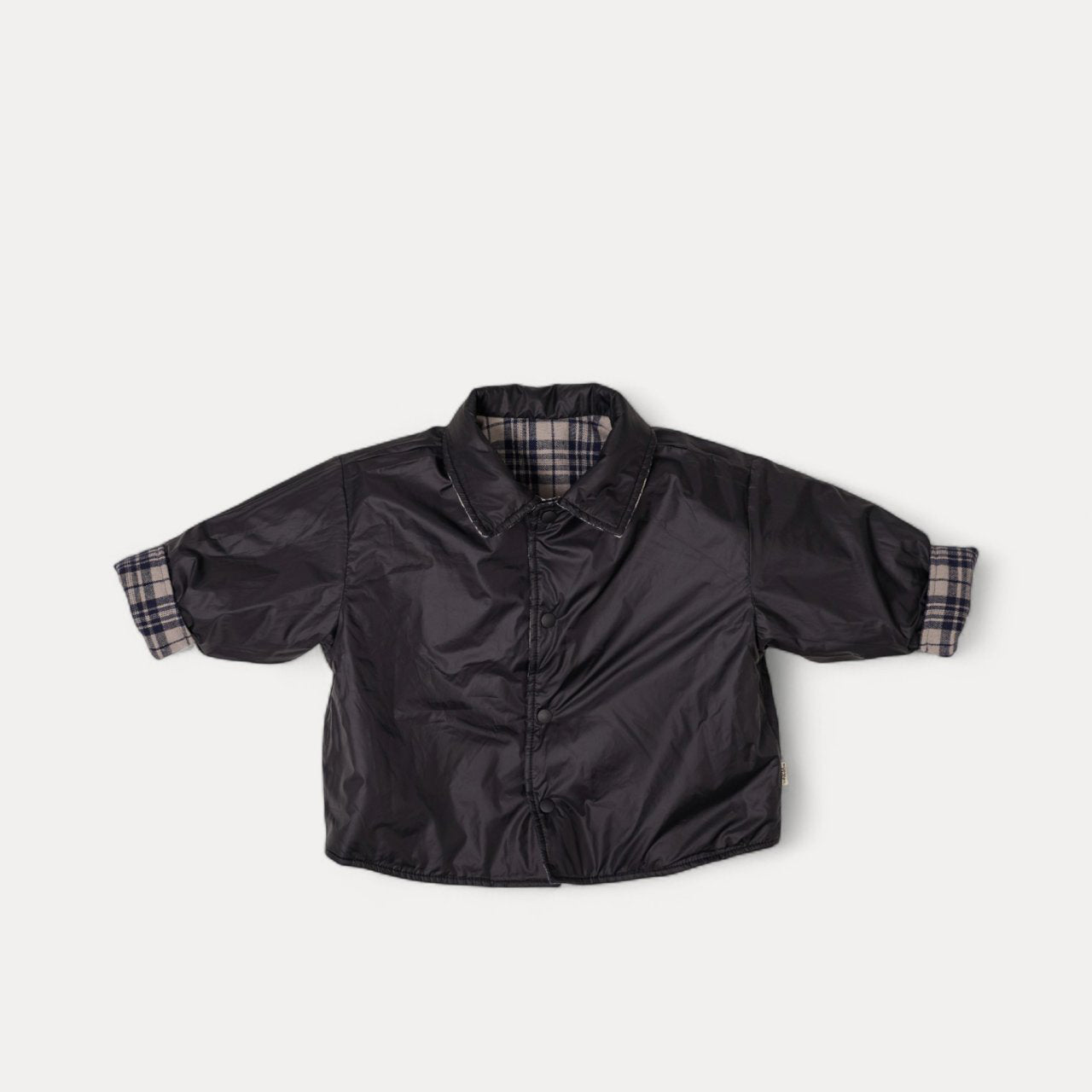 Toddler W25 Plaid Reversible Padded Shirt Jacket (2 - 8y) - Navy kids outfit