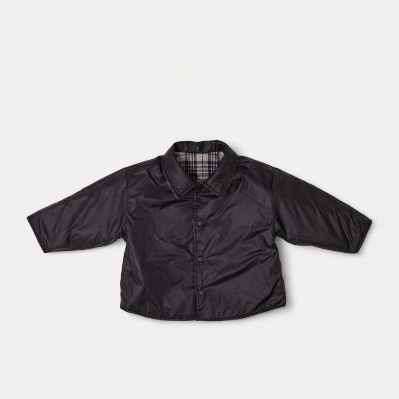 Toddler W25 Plaid Reversible Padded Shirt Jacket (2 - 8y) - Navy kids outfit