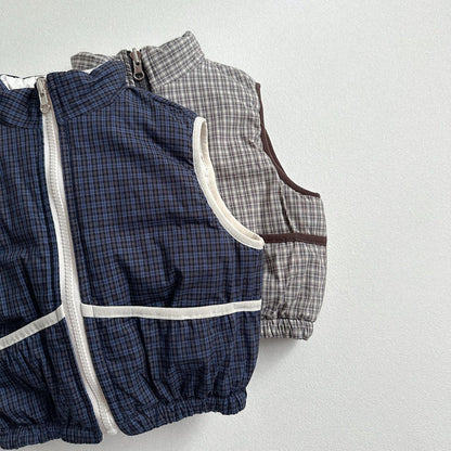 Toddler W25 Plaid Reversible Vest (2 - 7y) - 2 Colors kids outfit