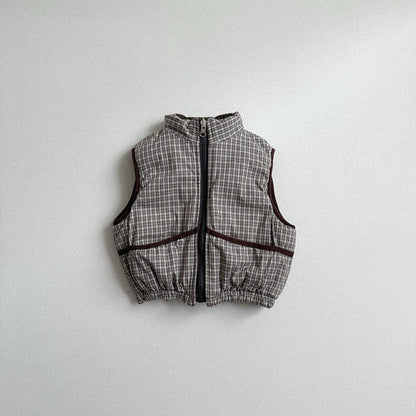 Toddler W25 Plaid Reversible Vest (2 - 7y) - 2 Colors kids outfit