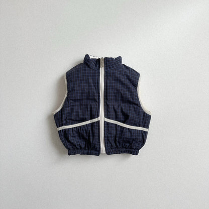 Toddler W25 Plaid Reversible Vest (2 - 7y) - 2 Colors kids outfit