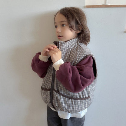 Toddler W25 Plaid Reversible Vest (2 - 7y) - 2 Colors kids outfit
