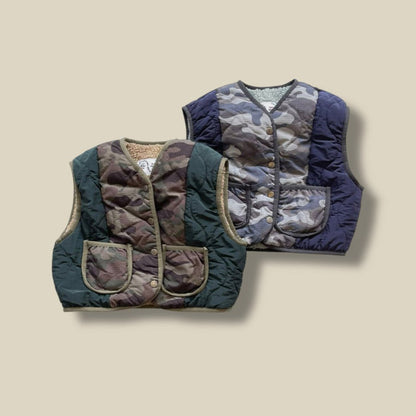 Toddler W25 Quilted Camo / Sherpa Reversible Vest (3 - 7y) - 2 Colors kids outfit