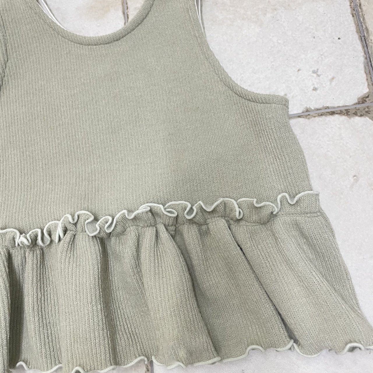 Toddler W25 Ruffle Sleeveless Peplum Top and Wide Pants Set (1 - 7y) - 2 Colors kids outfit