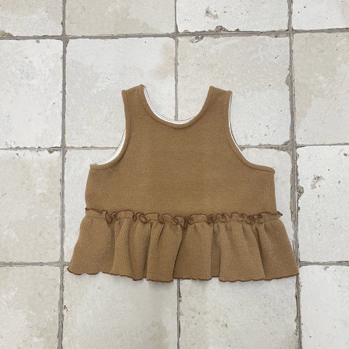 Toddler W25 Ruffle Sleeveless Peplum Top and Wide Pants Set (1 - 7y) - 2 Colors kids outfit