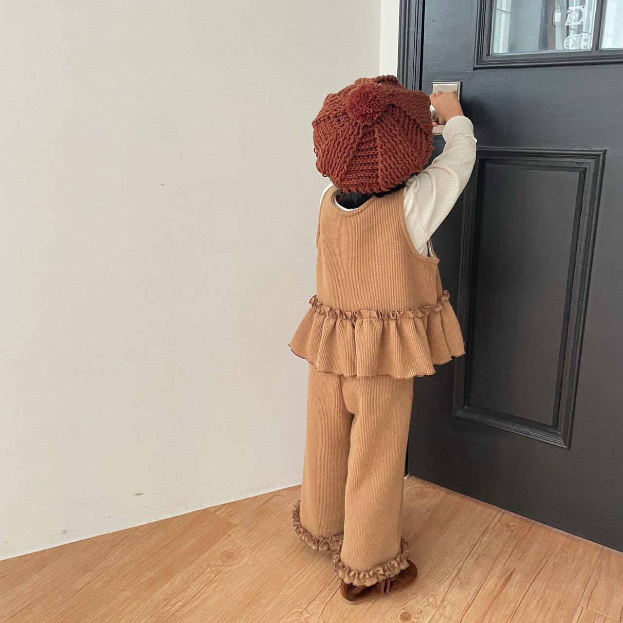 Toddler W25 Ruffle Sleeveless Peplum Top and Wide Pants Set (1 - 7y) - 2 Colors kids outfit