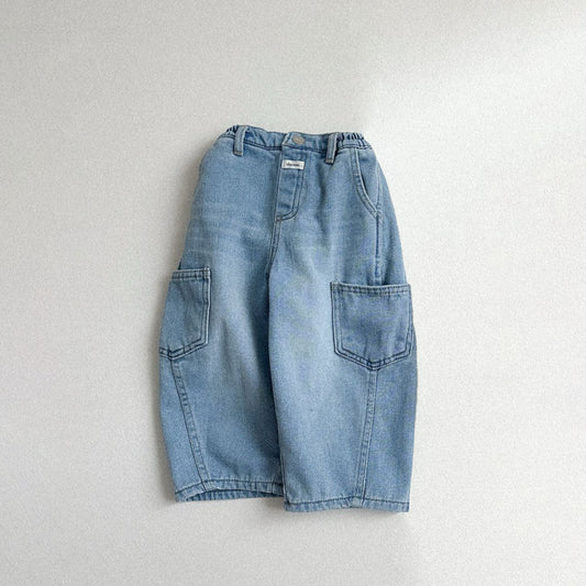 Toddler W25 Side Pocket Denim Pants (2 - 7y) - Light Denim kids outfit