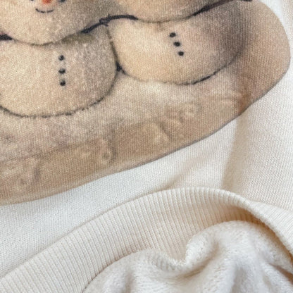 Toddler W25 Snowman Print Long Sleeve Sweatshirt (1 - 7y) - Ivory kids outfit