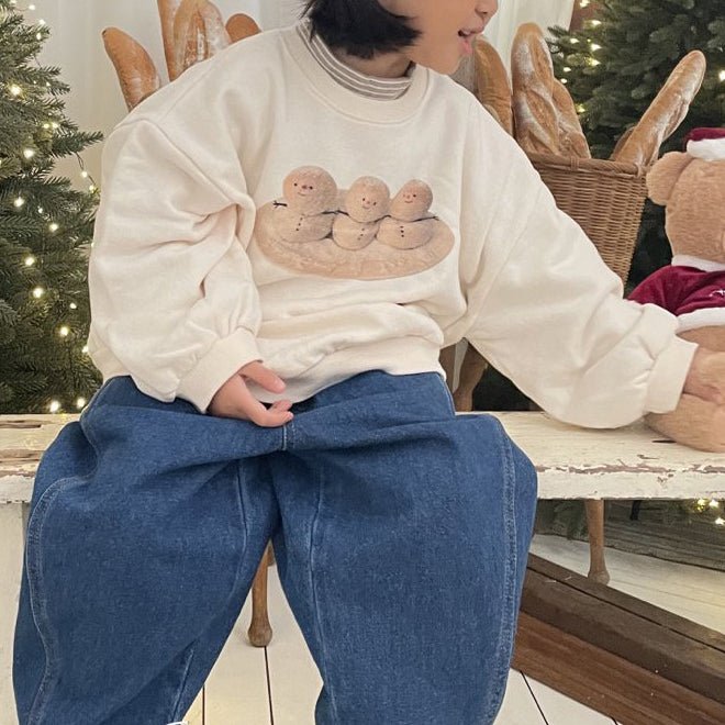 Toddler W25 Snowman Print Long Sleeve Sweatshirt (1 - 7y) - Ivory kids outfit