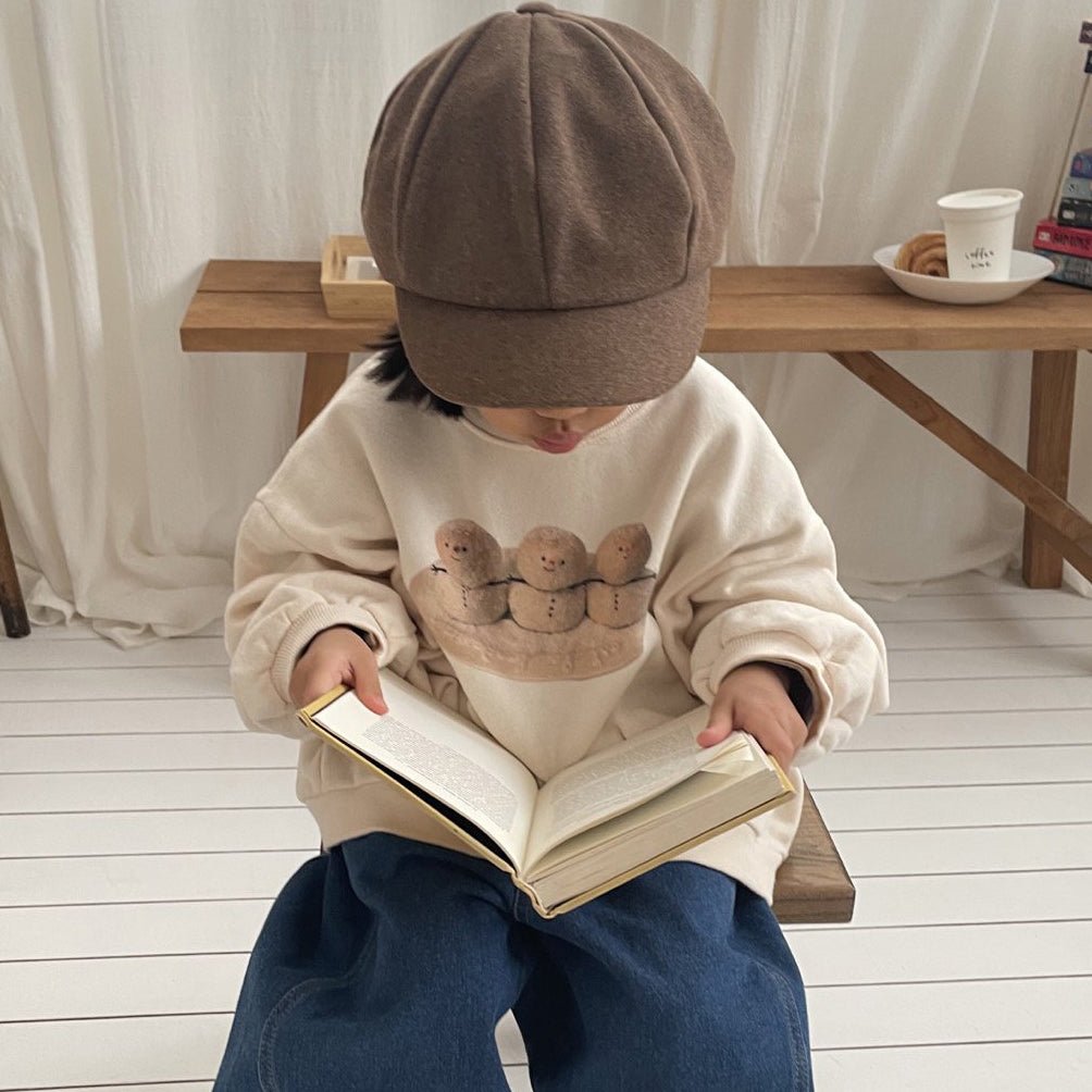 Toddler W25 Snowman Print Long Sleeve Sweatshirt (1 - 7y) - Ivory kids outfit