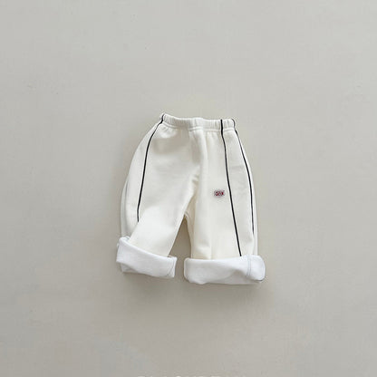 Toddler W25 Soft and Warm Side Line Pull - on Pants (2 - 6y) - 2 Colors kids outfit