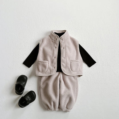 Toddler W25 Stitch Detail Fleece Jogger Pants (1 - 6y) - 3 Colors kids outfit