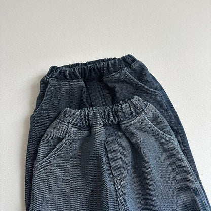 Toddler W25 Stitch Detail Warm and Comfy Denim Pants (10m - 4y) - 2 Colors kids outfit