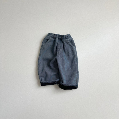 Toddler W25 Stitch Detail Warm and Comfy Denim Pants (10m - 4y) - 2 Colors kids outfit