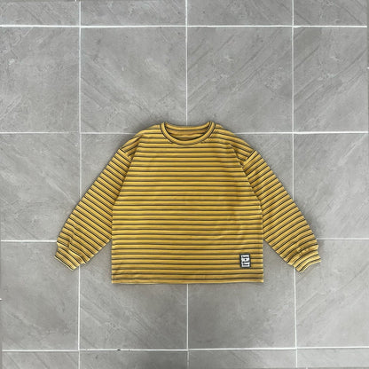 Toddler W25 Stripe Long Sleeve Loose Fit Top (2 - 8y) - 2 Colors kids outfit