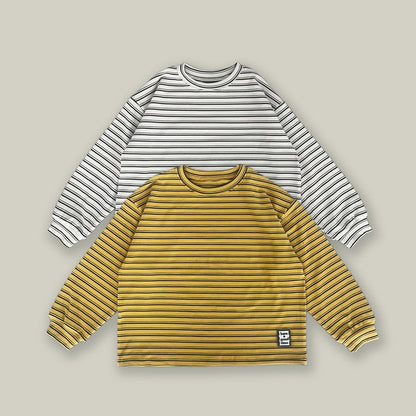 Toddler W25 Stripe Long Sleeve Loose Fit Top (2 - 8y) - 2 Colors kids outfit