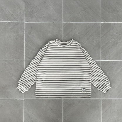 Toddler W25 Stripe Long Sleeve Loose Fit Top (2 - 8y) - 2 Colors kids outfit